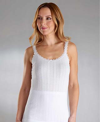 White Vedonis Seamless French Neck Cami